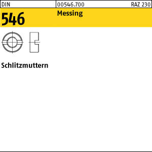 100 Schlitzmuttern DIN 546 Messing M5 Ms