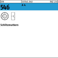 100 Schlitzmuttern DIN 546 A4 M6 V4A Edelstahl