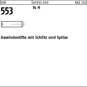 200 Schlitz Gewindestifte DIN 553 14H Stahl M6x5
