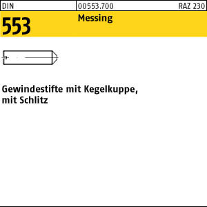 100 Schlitz Gewindestifte DIN 553 Messing M5x8