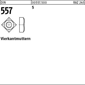 100 Vierkantmuttern DIN 557 5 M10 SW 17 Stahl