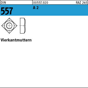 100 Vierkantmuttern DIN 557 A2 M10 SW 17 V2A Edelstahl