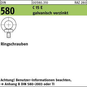 1 Ringschrauben DIN 580 C15E verzinkt M24