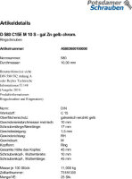 25 Ringschrauben DIN 580 C15E gelb verzinkt M10