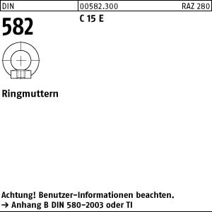 10 Ringmuttern DIN 582 C15E Stahl M14