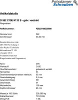 1 Ringmuttern DIN 582 C15E verzinkt M33