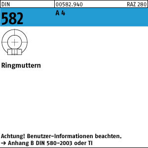 1 Edelstahl V4A Ringmuttern DIN 582 A4 M30
