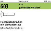 200 Schlossschrauben DIN 603 8.8 verzinkt M10x30
