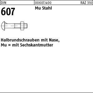 50 Halbrundschrauben + Mutter DIN 607 Stahl M16x45