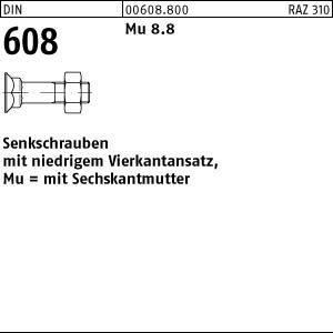 200 Senkschrauben + Mutter DIN 608 8.8 Stahl M8x30