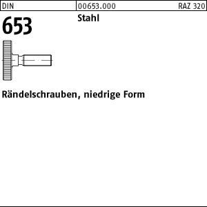 50 Rändelschrauben DIN 653 Stahl M3x10