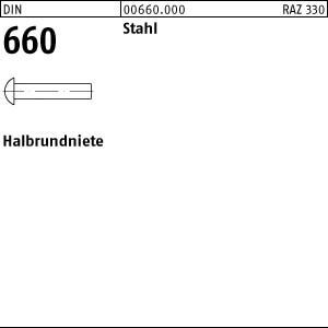 250 Halbrundnieten DIN 660 Stahl 6x32