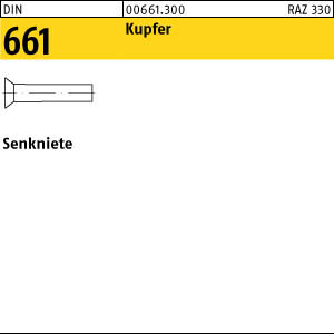 250 Senknieten DIN 661 Kupfer 4x40