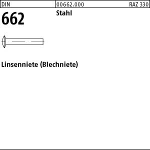 500 Linsennieten DIN 662 Stahl 6x16