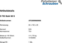 1 Stellringe DIN 703 Stahl 60