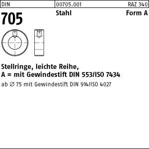 10 Stellringe DIN 705 Stahl A20