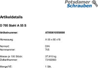 1 Stellringe DIN 705 Stahl A 55