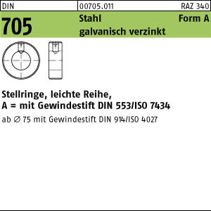 1 Stellringe DIN 705 verzinkt A 75