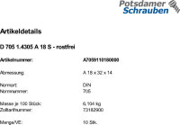 10 Edelstahl A1 Stellringe DIN 705 1.4305 A 18