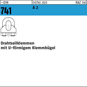 50 Drahtseilklemmen DIN 741 A2 5 mM/ M5 3/16 ähnl. DIN 741 V2A Edelstahl