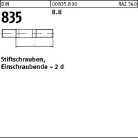 100 Stiftschrauben DIN 835 8.8 M8x18 Stahl