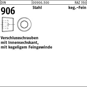 100 Verschlussschrauben DIN 906 Stahl M10x1