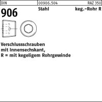 50 Verschlussschrauben DIN 906 Stahl R 3/8