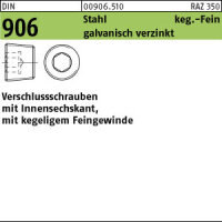 100 Verschlussschrauben DIN 906 Stahl M8x1 verzinkt