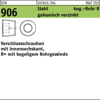 100 Verschlussschrauben DIN 906 Stahl R 1/4 verzinkt