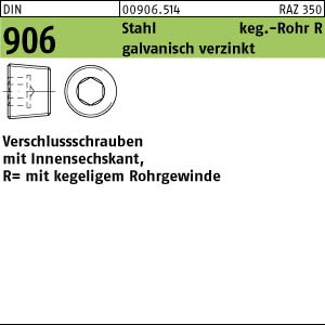 50 Verschlussschrauben DIN 906 Stahl R 1/2 verzinkt