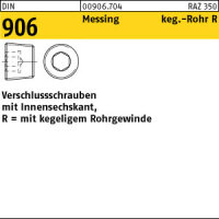 50 Verschlussschrauben DIN 906 Messing R 3/8 Ms