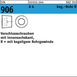100 Verschlussschrauben DIN 906 A4 R 1/2 V4A Edelstahl