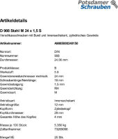 25 Verschlussschrauben DIN 908 Stahl M24x1,5