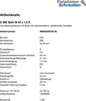 1 Verschlussschrauben DIN 908 Stahl M42x1,5