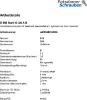 50 Verschlussschrauben DIN 908 Stahl G 3/8 A