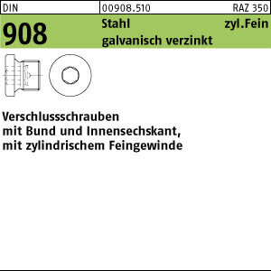 10 Verschlussschrauben DIN 908 Stahl M30x1,5 verzinkt