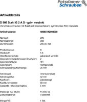 1 Verschlussschrauben DIN 908 Stahl G 2 A verzinkt