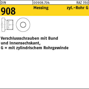 100 Verschlussschrauben DIN 908 Messing G 1/4 A Ms