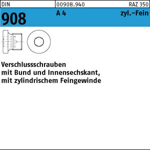 100 Verschlussschrauben DIN 908 A4 M18x1,5 V4A Edelstahl