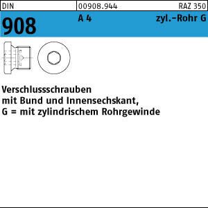 1 Verschlussschrauben DIN 908 A4 G 1/8 A V4A Edelstahl