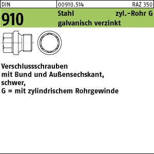 50 Verschlussschrauben DIN 910 Stahl G 3/8 A verzinkt