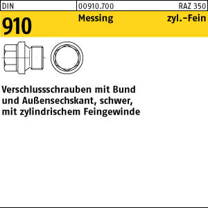 50 Verschlussschrauben DIN 910 Messing M12x1,5 Ms