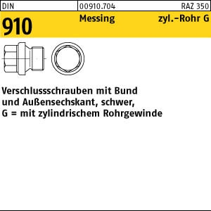 100 Verschlussschrauben DIN 910 Messing G 1/8 A Ms