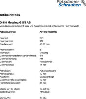25 Verschlussschrauben DIN 910 Messing G 5/8 A Ms