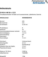 1 Verschlussschrauben DIN 910 A4 M24x1,5 V4A Edelstahl