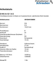 1 Verschlussschrauben DIN 910 A4 G 1 A V4A Edelstahl