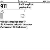 100 Winkelschraubendreher DIN 911 Stahl SW 1,3 vergütet