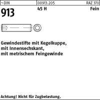 100 Inbus Feingewinde Gewindestifte DIN 913 45H M10x1,25x60