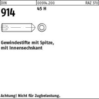200 Inbus Gewindestifte DIN 914 45H schwarz M6x45