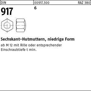 1000 Hutmuttern DIN 917 Kl. 6 AU Stahl M4